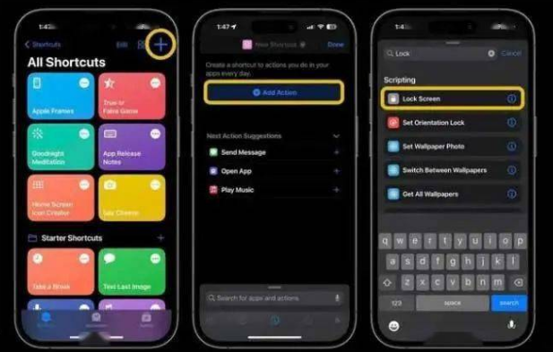 元门乡苹果14锁屏维修店分享iPhone14升级iOS16.4后如何创建锁屏快捷方式 